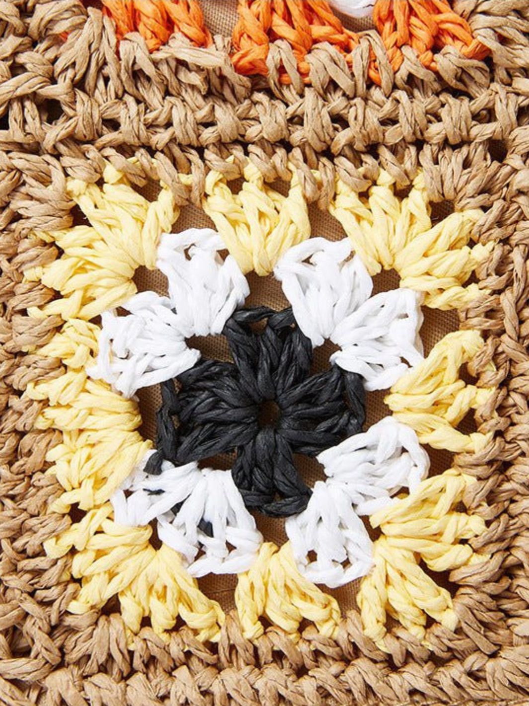 Sac bandoulière en paille et crochet